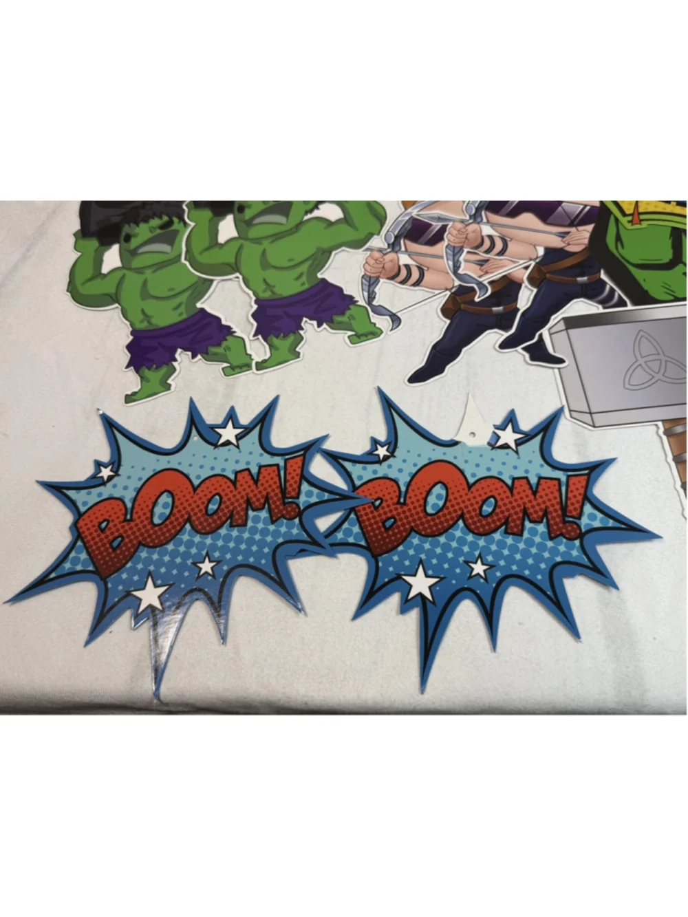 Marvel Avengers Double Side Cardboard Party Cutouts Decor Lot Hulk Thor Iron Man